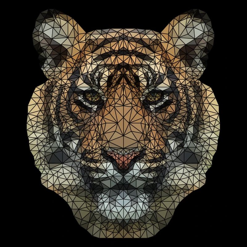 Polygon Tiger Transparent