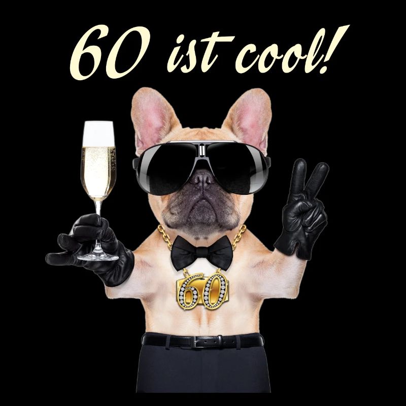 NEU Geburstags Mops 60 ist cool Geschenk
