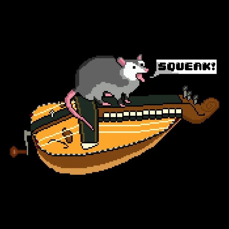 Opossum Pixelart auf Drehleier