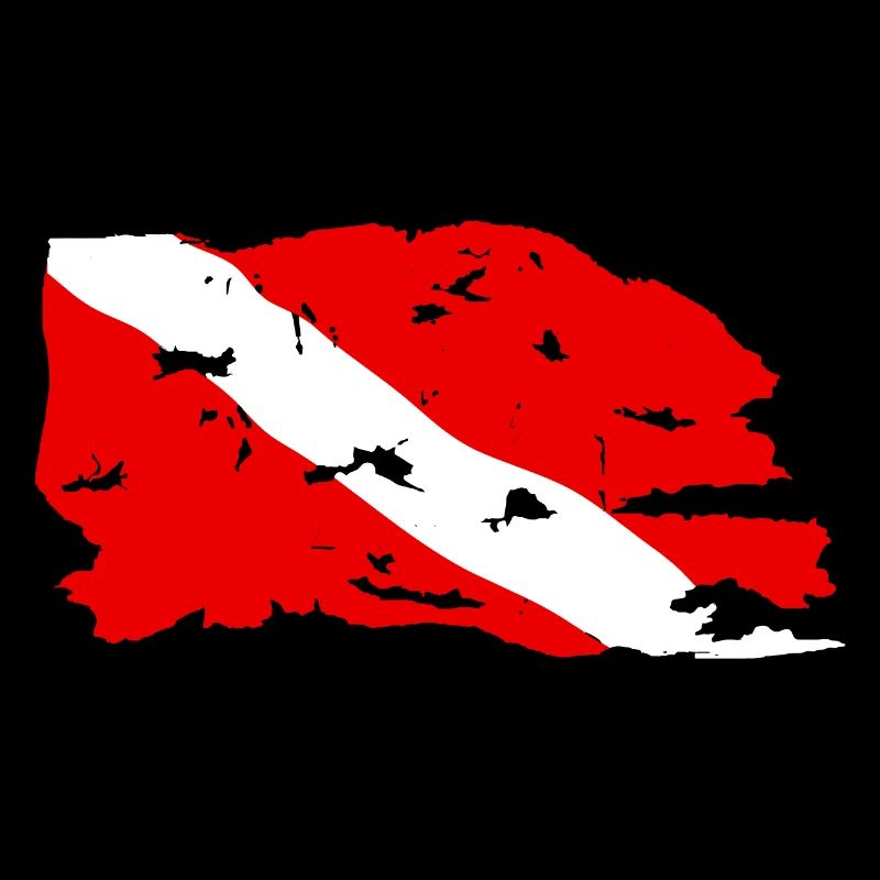 Abgenutzte Tauchflagge