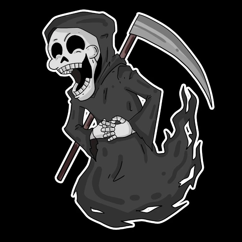 Grim Reaper laughs funny