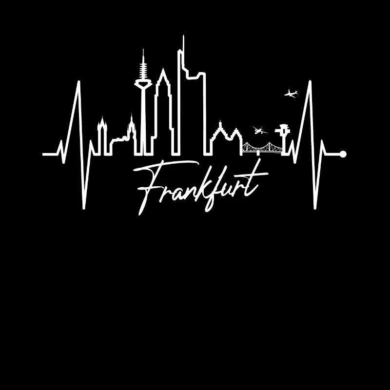 Francfort Skyline Herzschlag FFM Fan Liebe Hessen