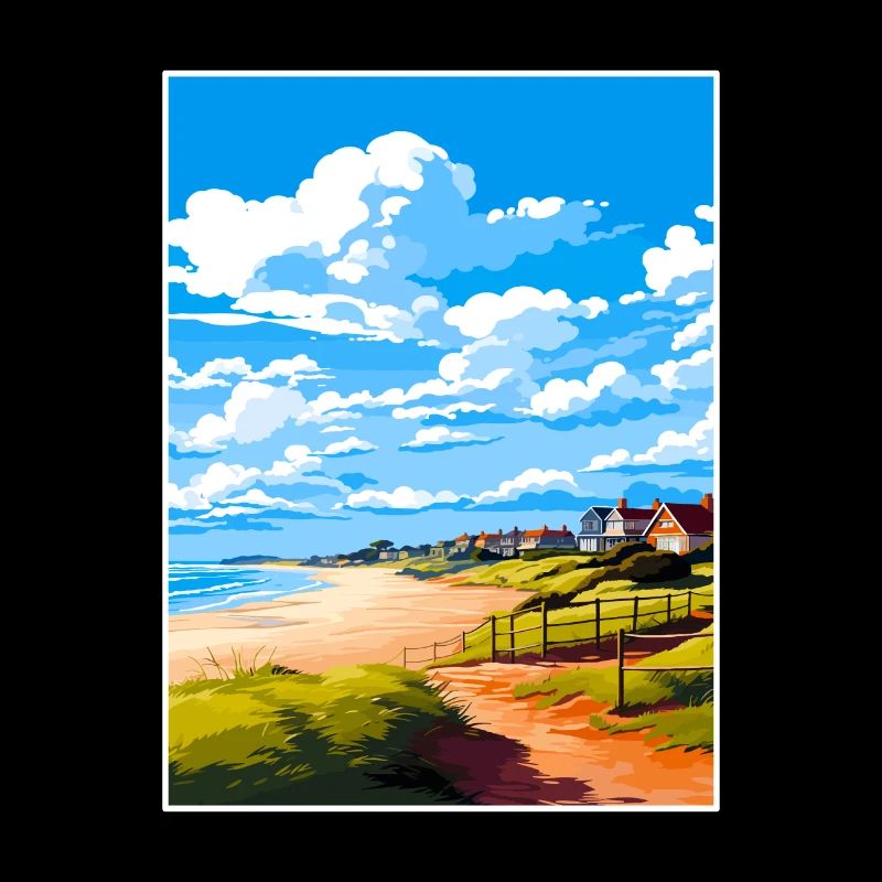 Suffolk Coast Heaths Reiseposter Souvenir WPA