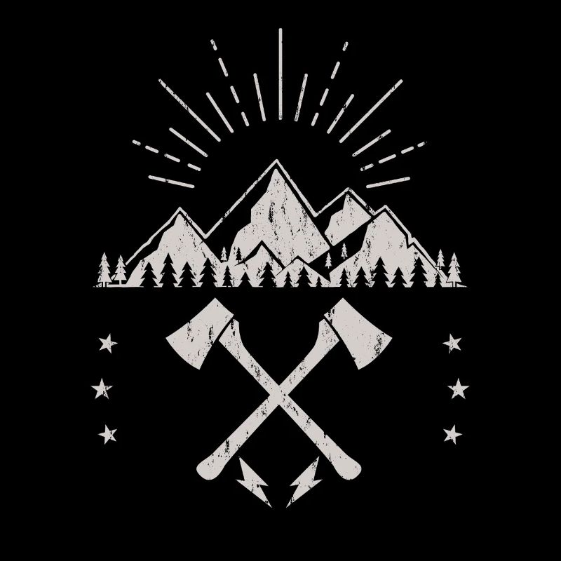 Rugged Mountain Sunrise Axe Emblem