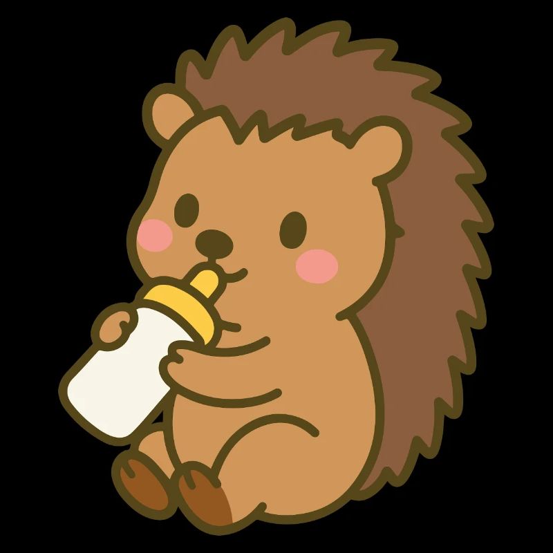 Igelchen mit Milchflasche