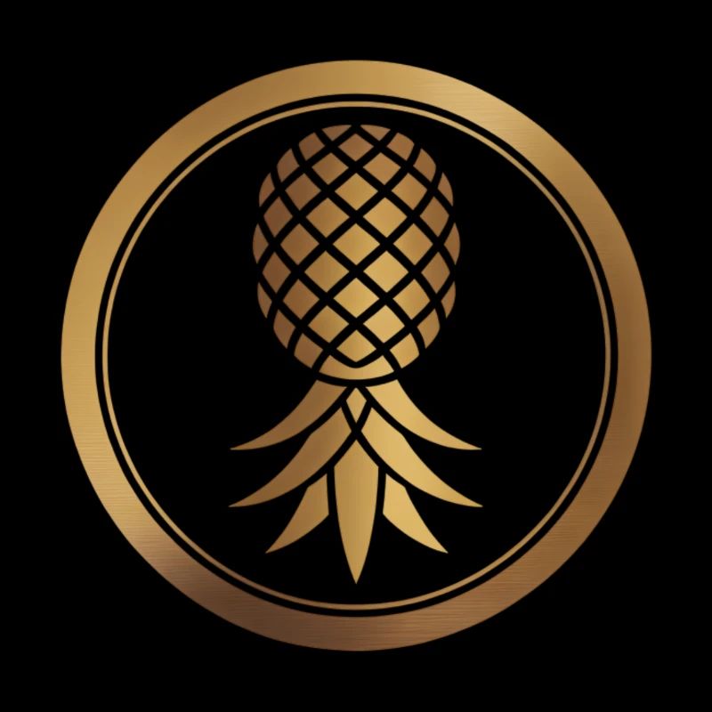 Goldenes Ananas-Logo
