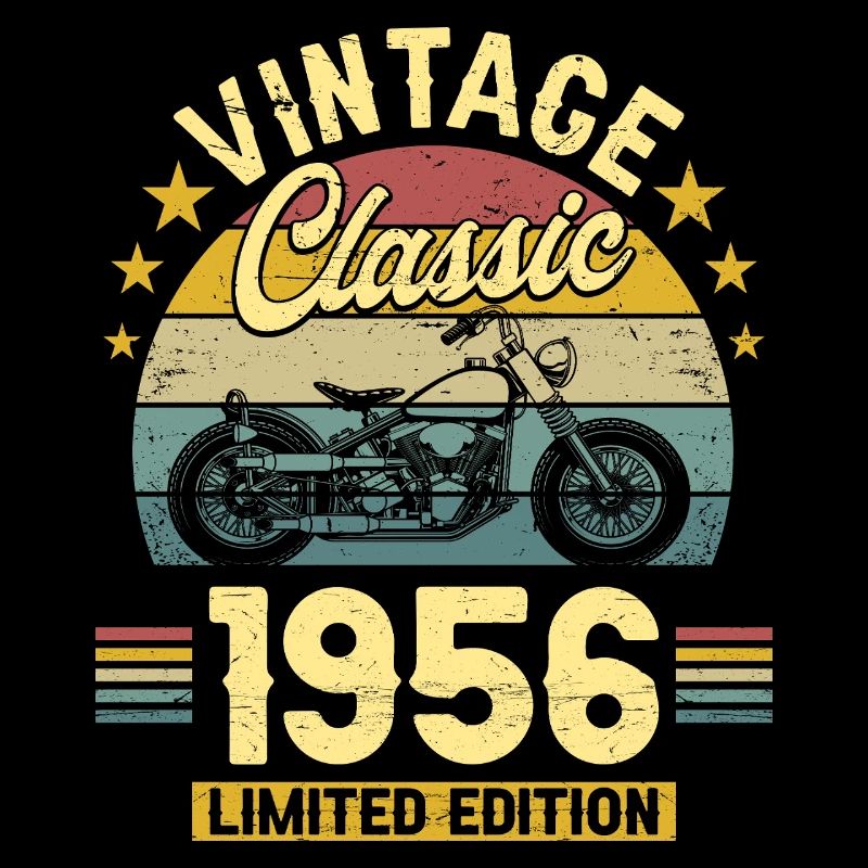 1956 Biker 70. Geburtstag Mann