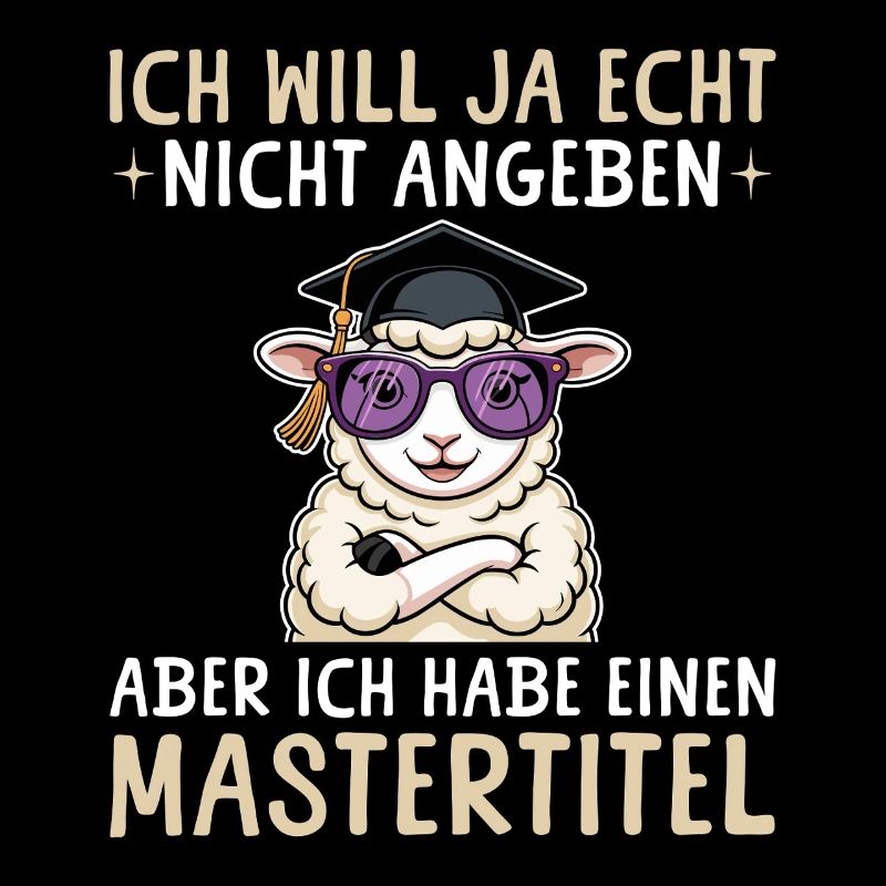 Master Abschluss geschafft - Schaf mit Mastertitel