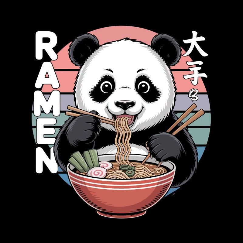 Panda Ramen Bowl Retro