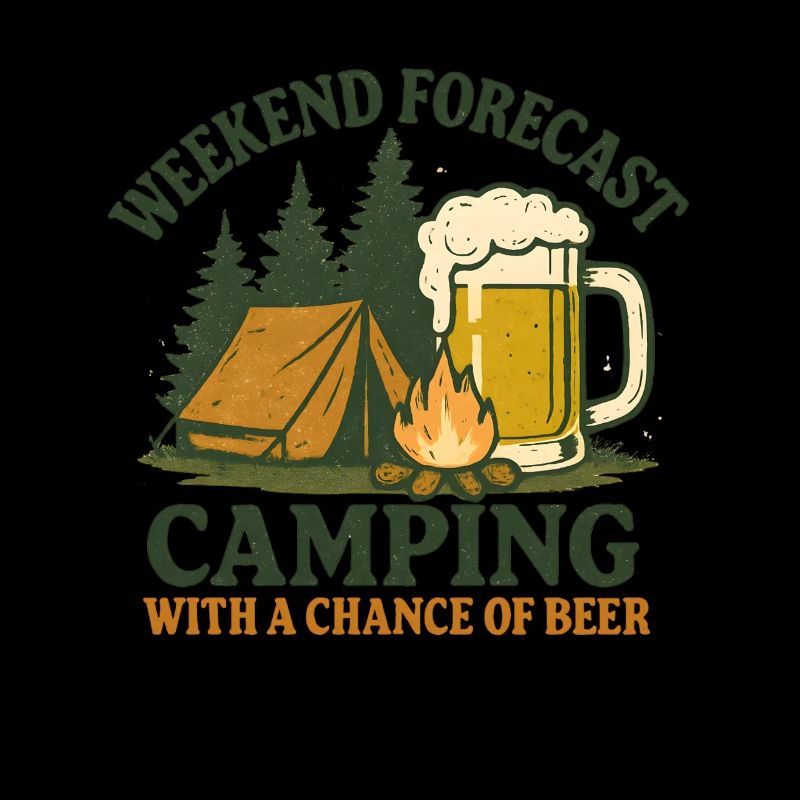 Camping avec une bière