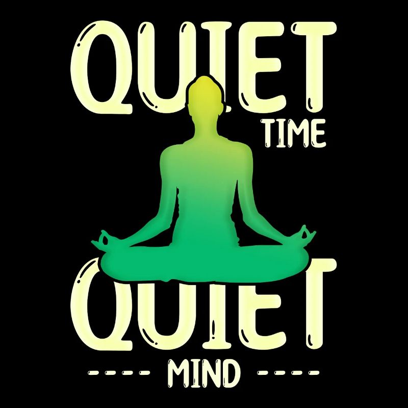 Quiet time meditation silhouette green yellow