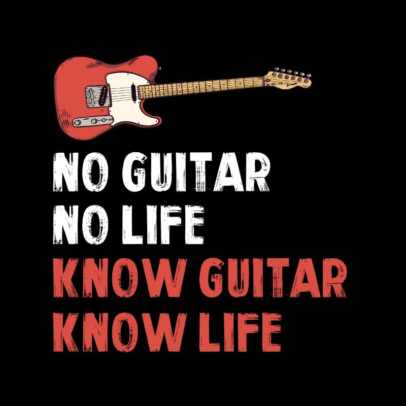 Guitar Is Life Saying Graphic