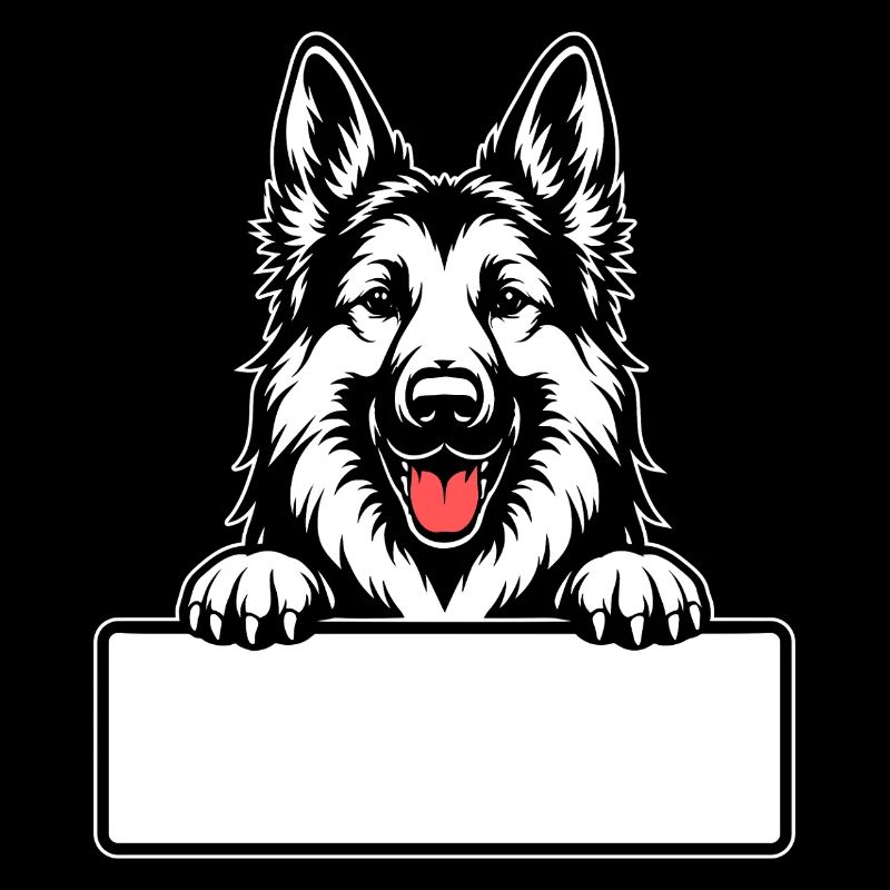 German Shepherd with Name Tag