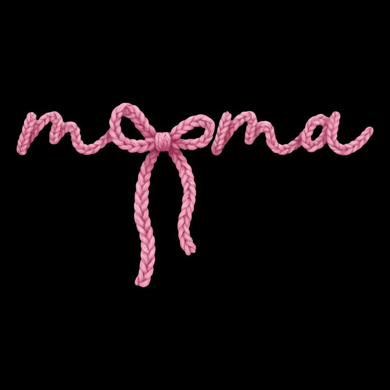 Mama mit Schleife Strickmuster Design rosa