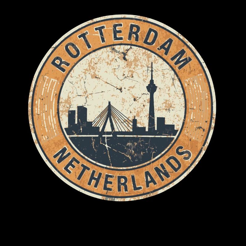 Rotterdam Netherlands Skyline Vintage