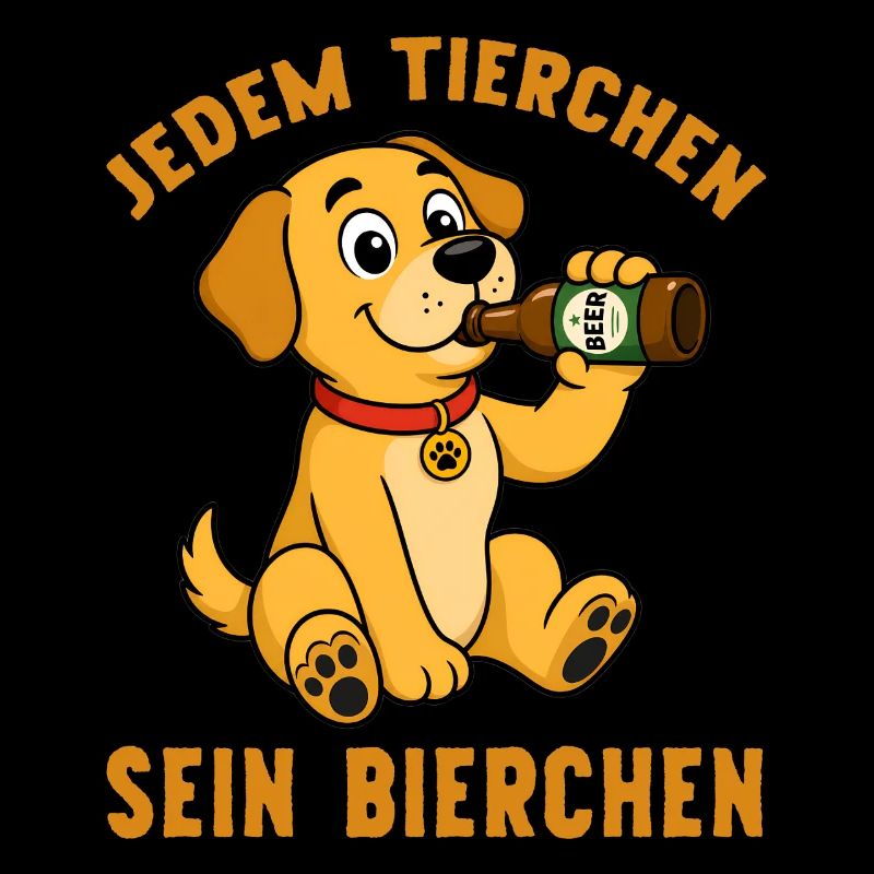 Jedem Tierchen sein Bierchen Hund trinkt Bier