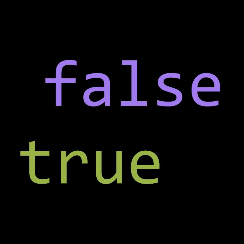 ! false == true (dark)