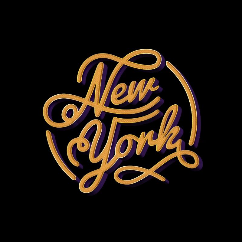 New York Vintage Style Effect lettering