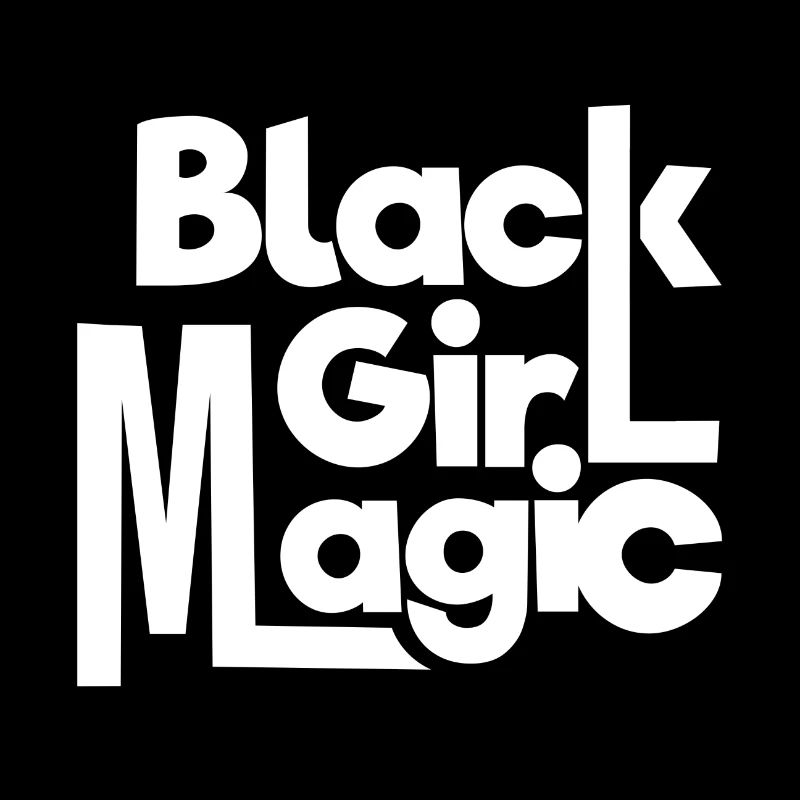 Schwarzer Mädchen-Magie 2 weißer Text