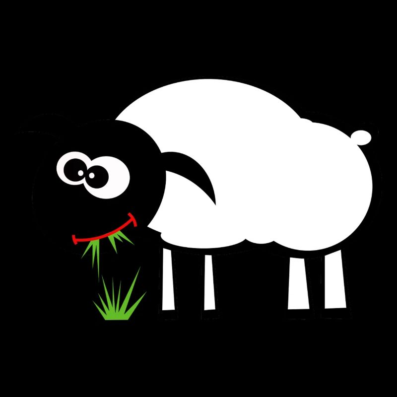 Sweet sheep eats grass. Gift