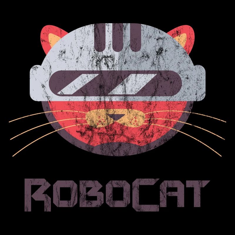 ROBOCAT - Katzen Kater Roboter Comicfigur Geschenk