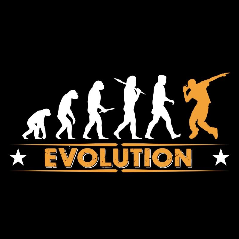 Hip hop break dance evolution - orange/blanc