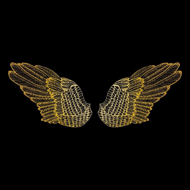 Ailes d'ange dorées duveteuses