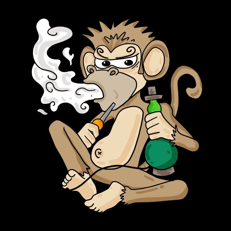 Shisha pipe à eau singe fumant