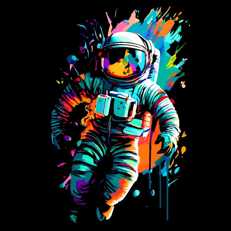 Astronaute de couleur dans l’espace spatial