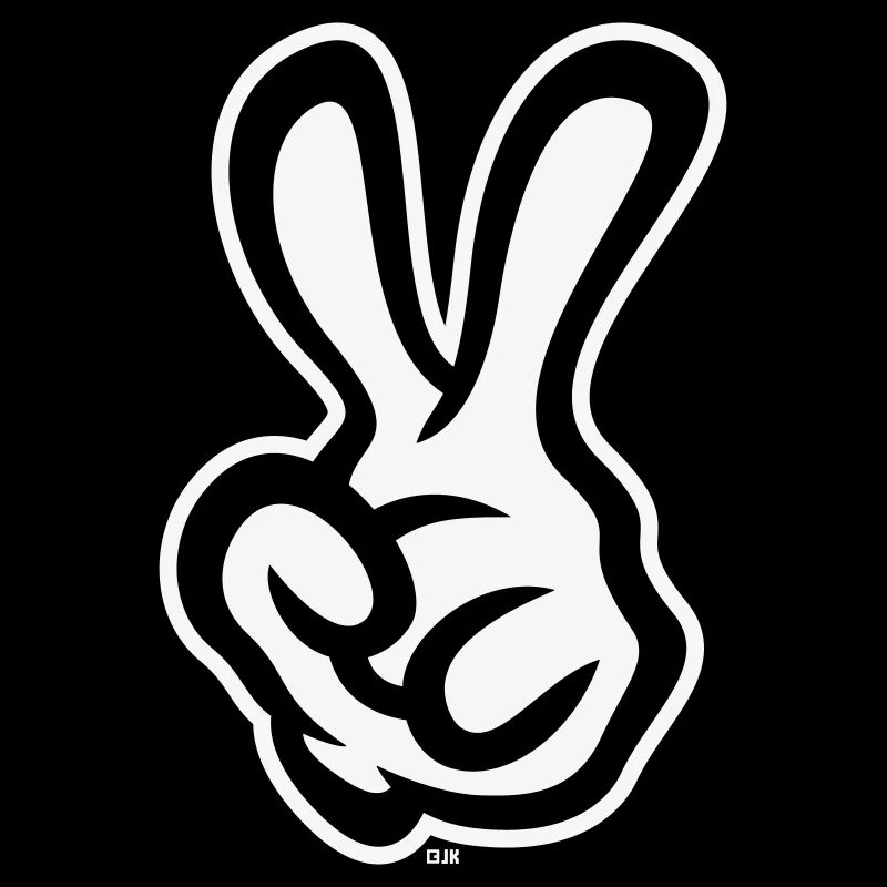 Victory Handzeichen (Linke Hand / NEG / 2C)