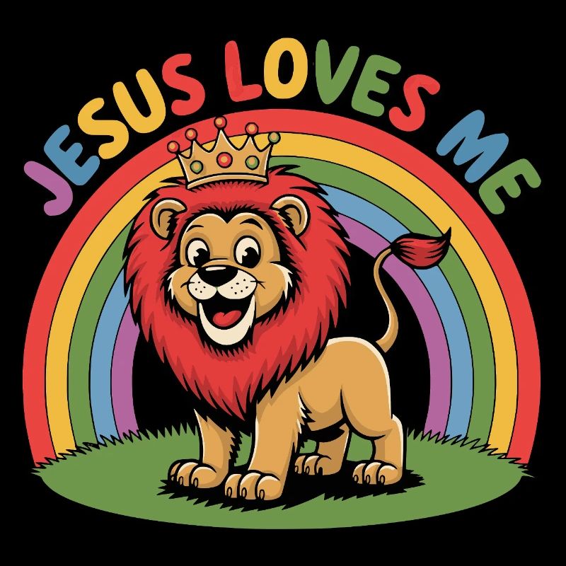 Jésus m’aime mignon lion chrétien
