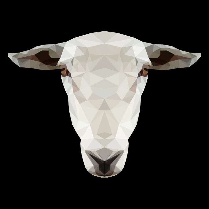 Tête de mouton – Design animalier géométrique Low Poly