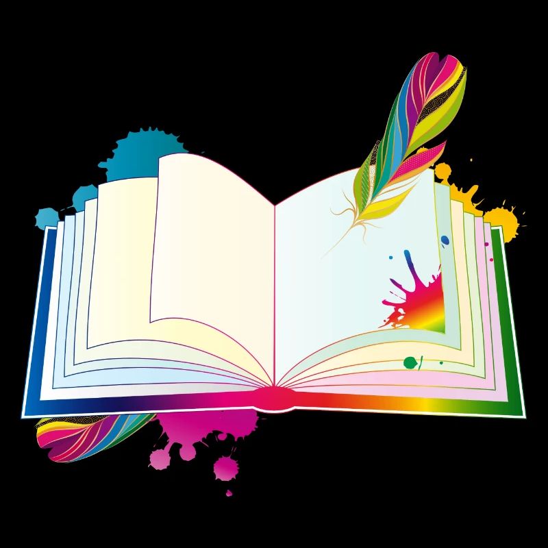 journal hétéroclite avec plume et blobs