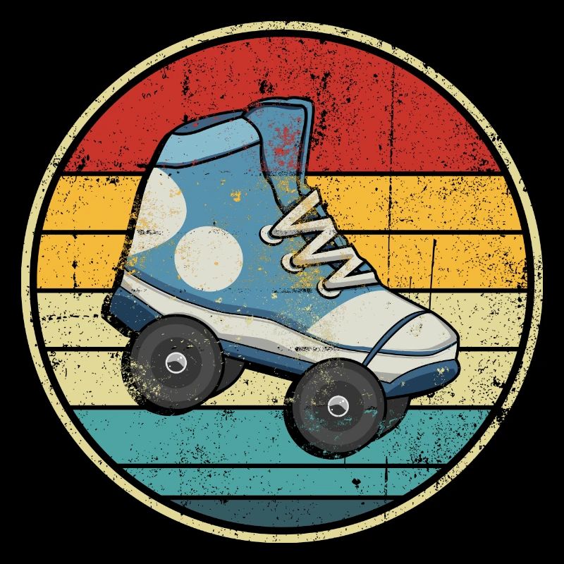 Retro Sunset Roller Skate Circle