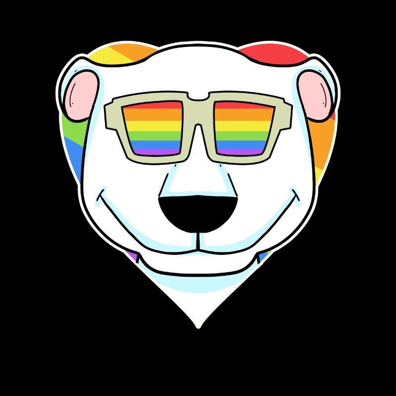 Regenbogen - Eisbär mit Brille