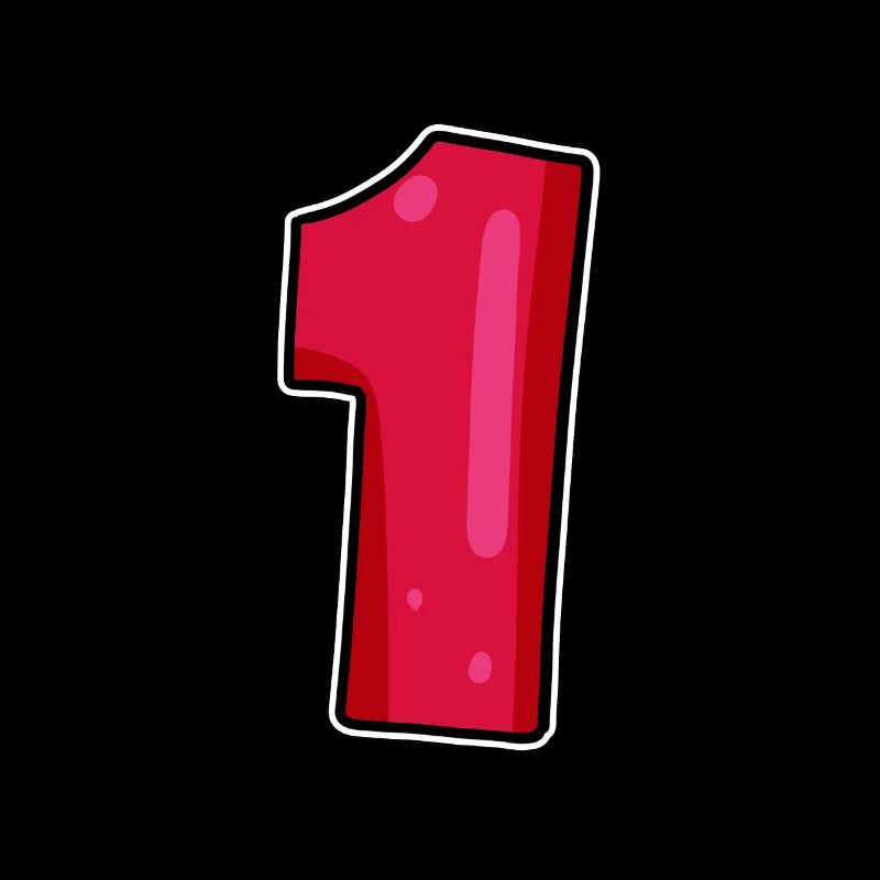 Nummer 1 Rot Dunkel