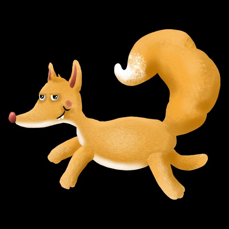 Renard jaune en fuite