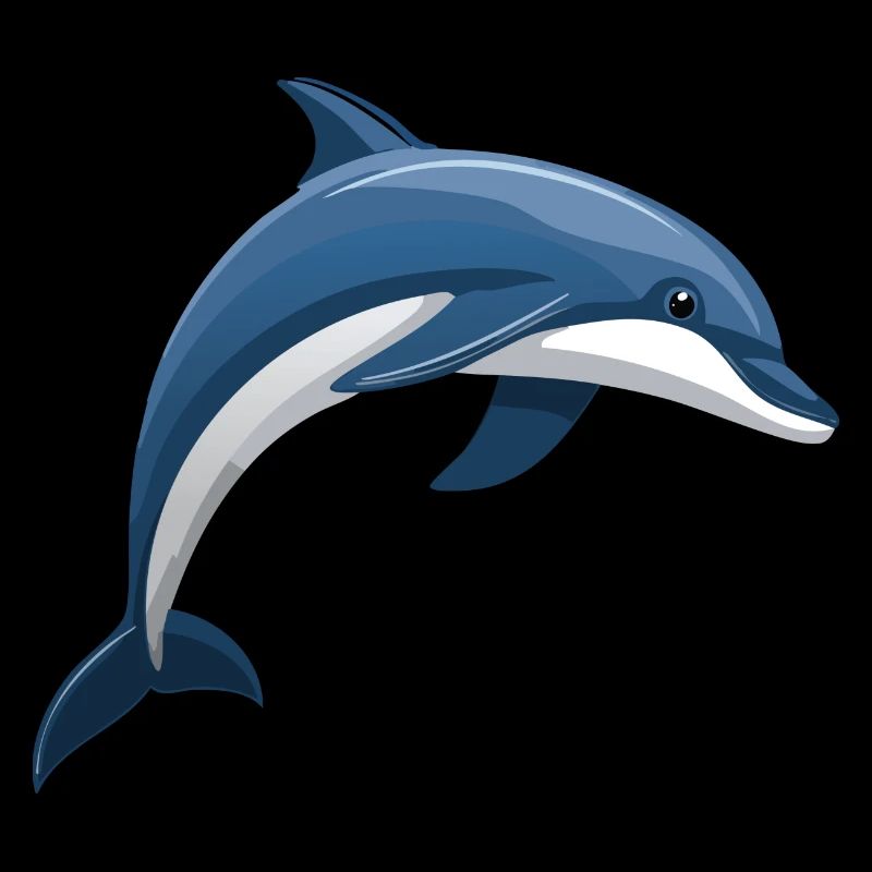 Dolphin jumping blue and white