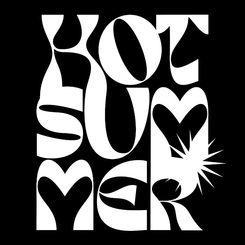 Conception de typographie de cœur d’été audacieuse
