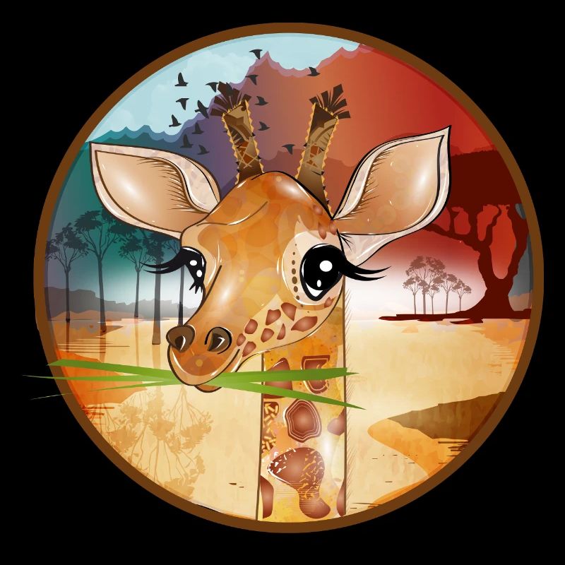 Niedliche Giraffe mit großen Augen in Savanne