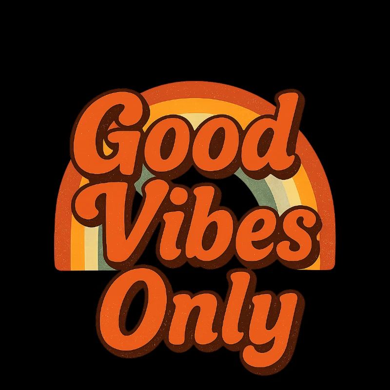 "Gute Vibes" Only Retro Rainbow