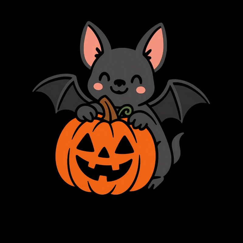 Souris mignonne pour Halloween avec citrouille