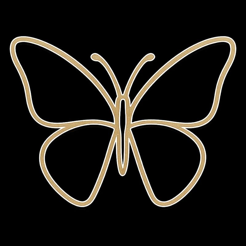 Golden butterfly silhouette