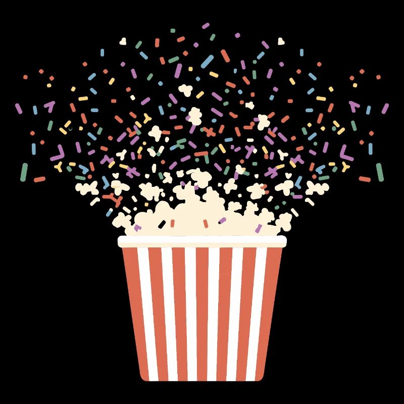 Explosion de pop-corn coloré avec des pépites pour