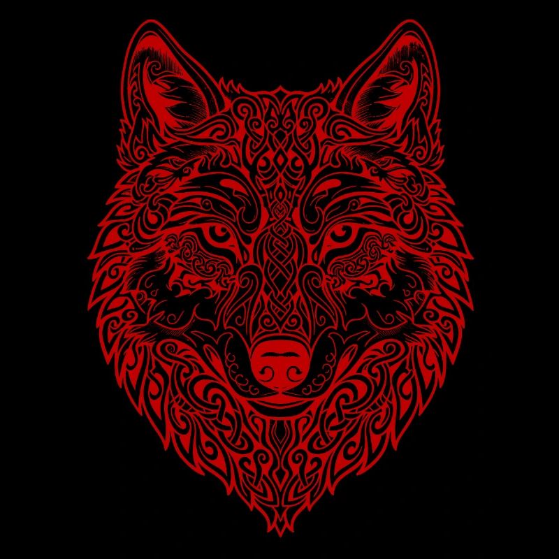 Ornamentierter Wolfskopf