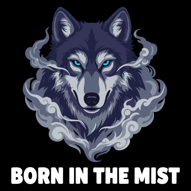 Nebelwolf: Wolfkopf im Dunst