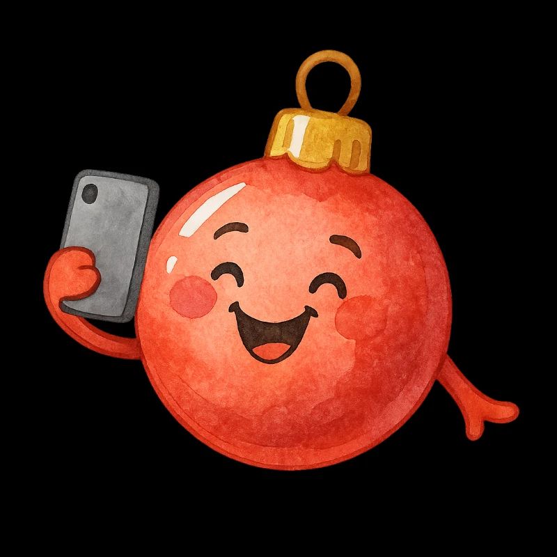Fröhliche Weihnachtskugel Selfie