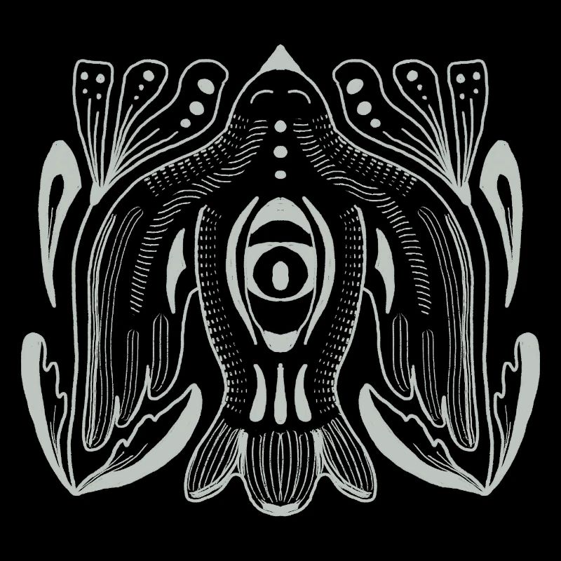 Mandala style eye with tentacle tendrils