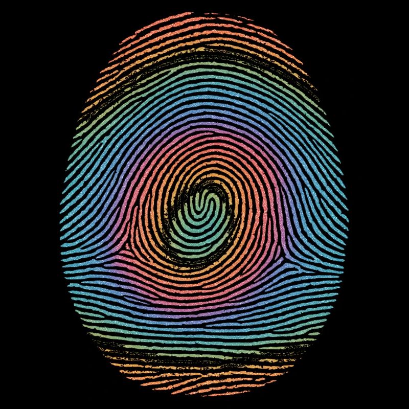 Bunte Fingerprint-Spirale