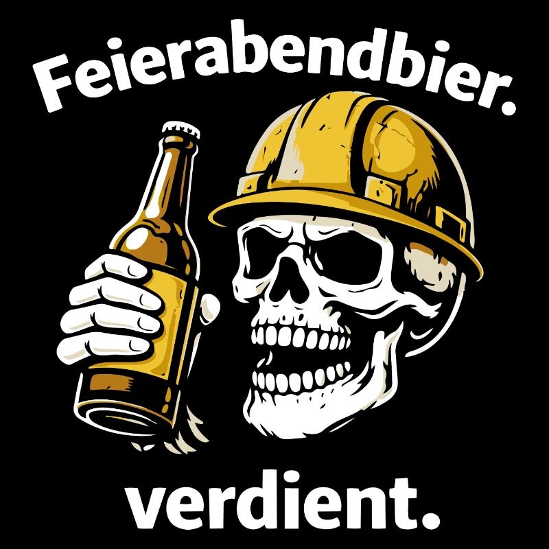 Feierabendbier verdient – Handwerker Totenkopf Bie